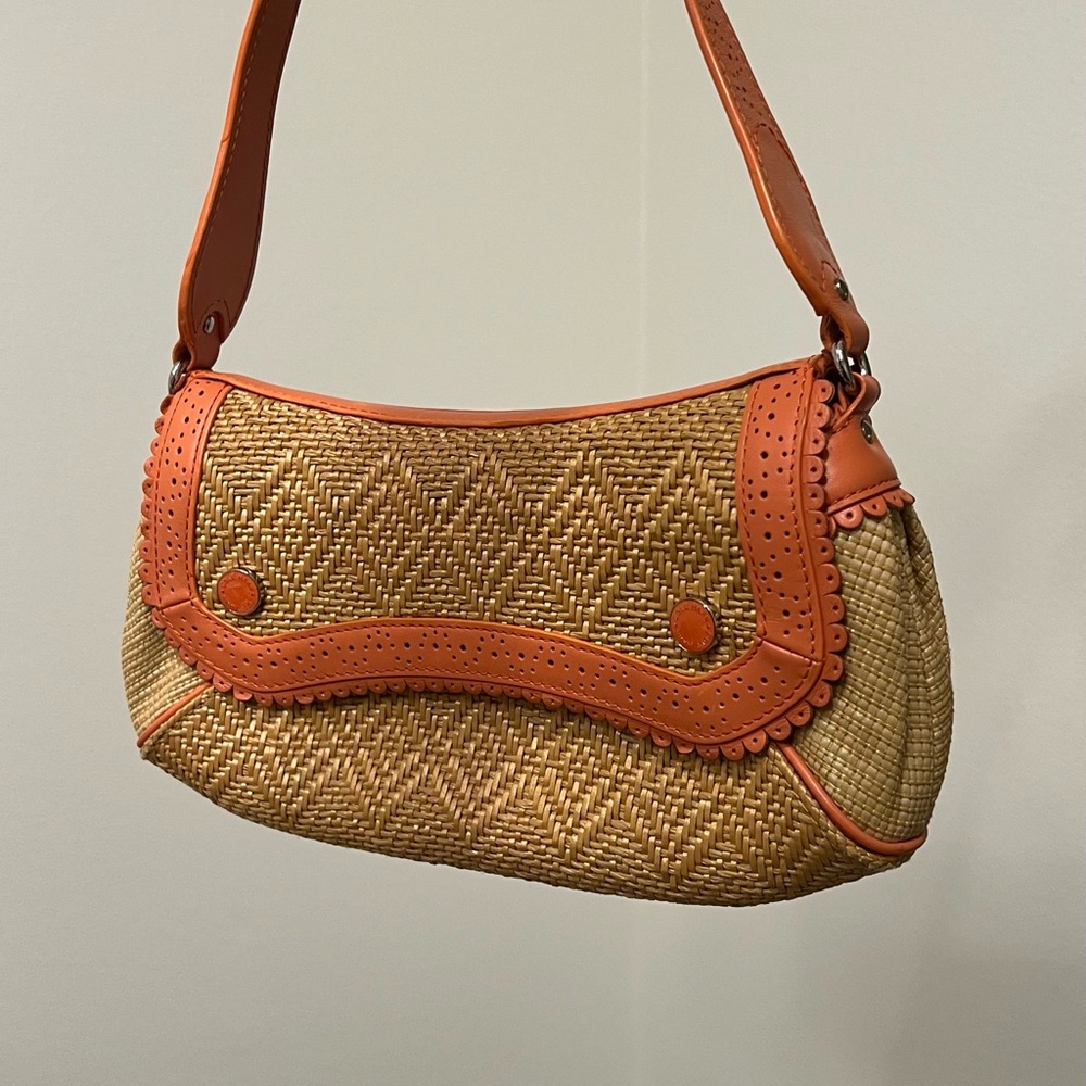 Cole Haan Woven Straw & Leather Shoulder Bag | Y2K Summer